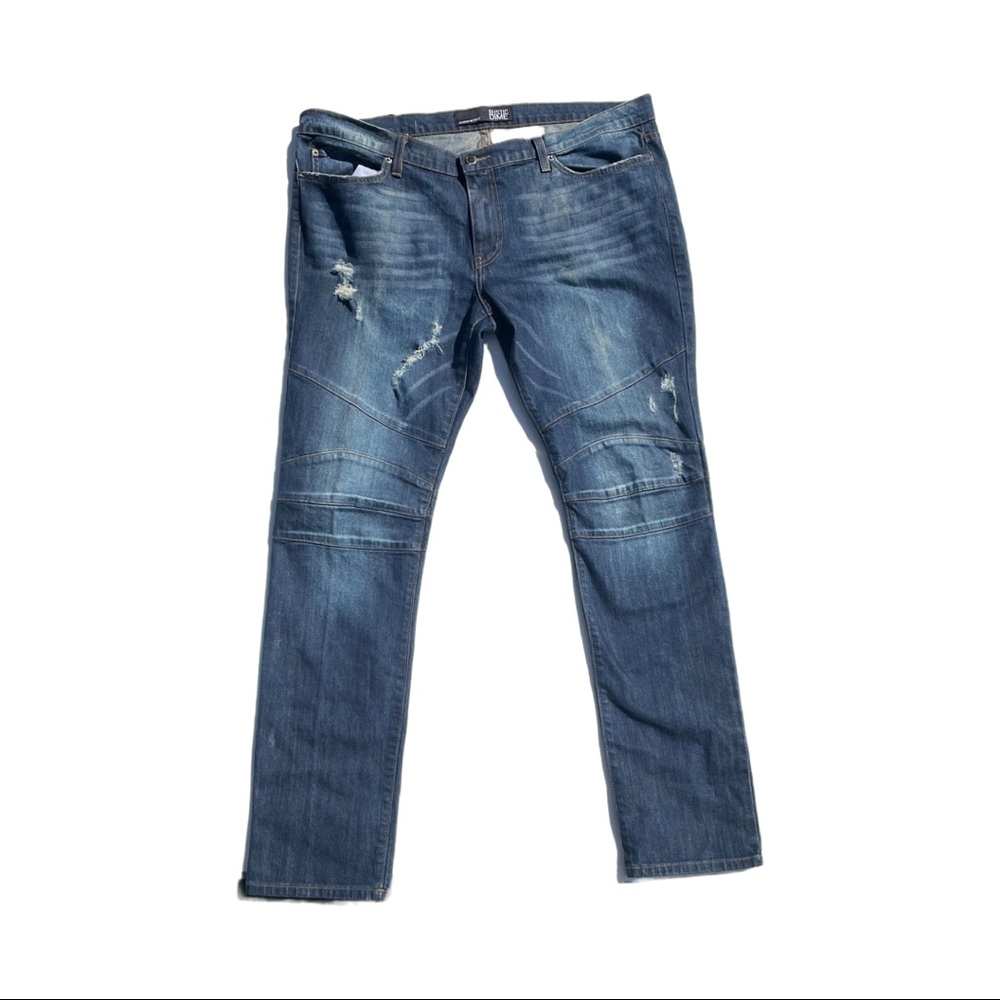 Distressed Biker Jeans